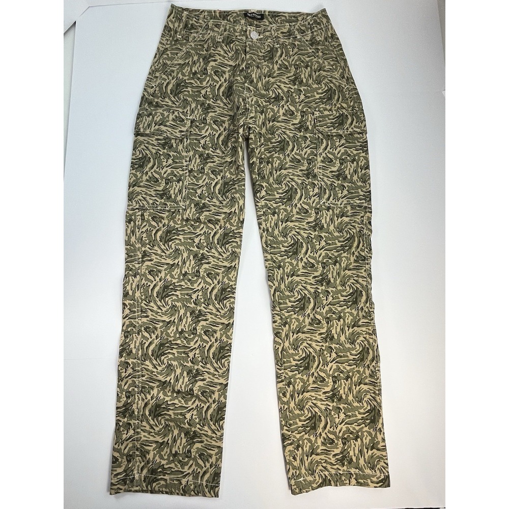 True Religion Cargo Pants Men's 30x32 Abstract Camo Flap Pockets Green